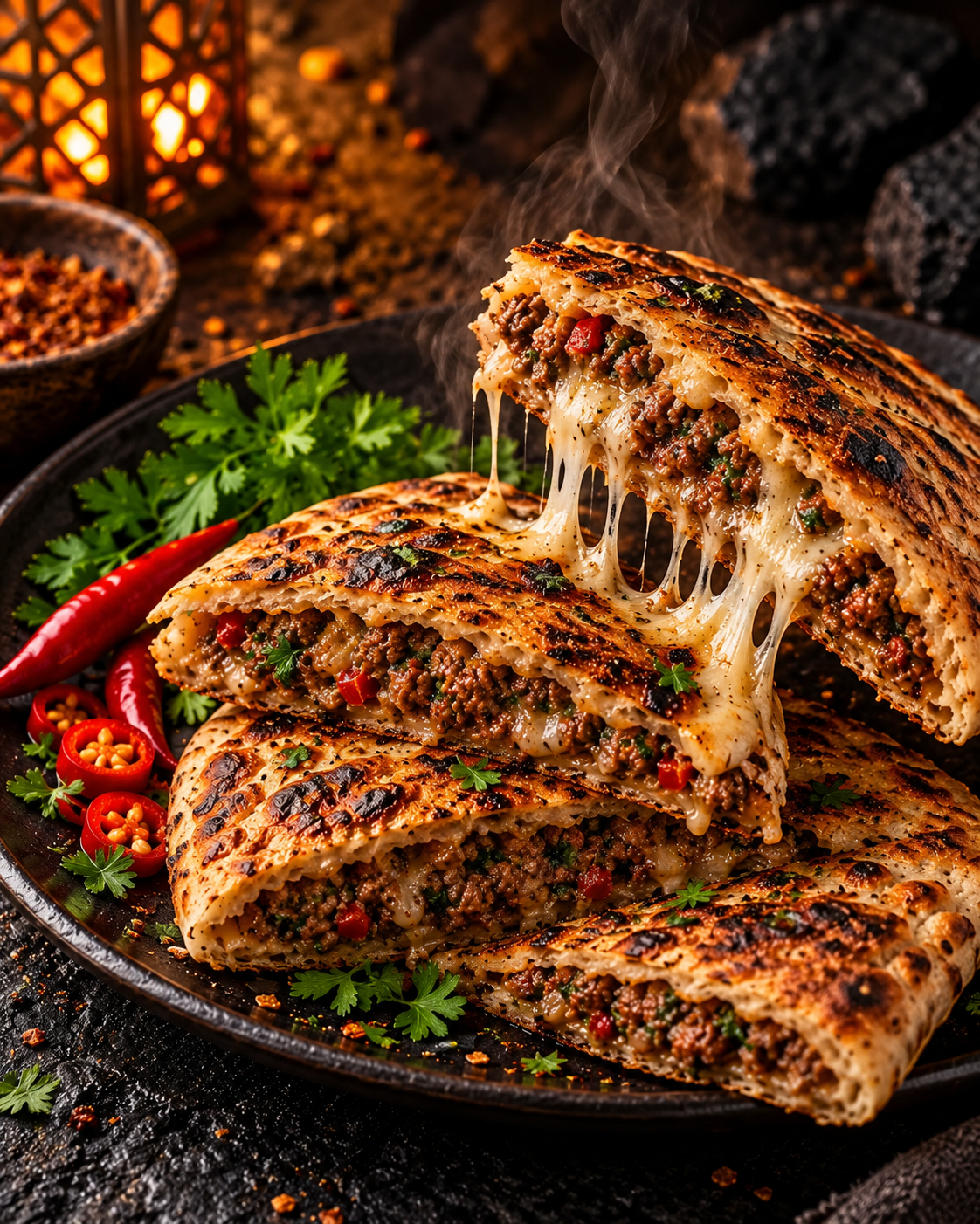 حواوشي بالجبنة السايحة