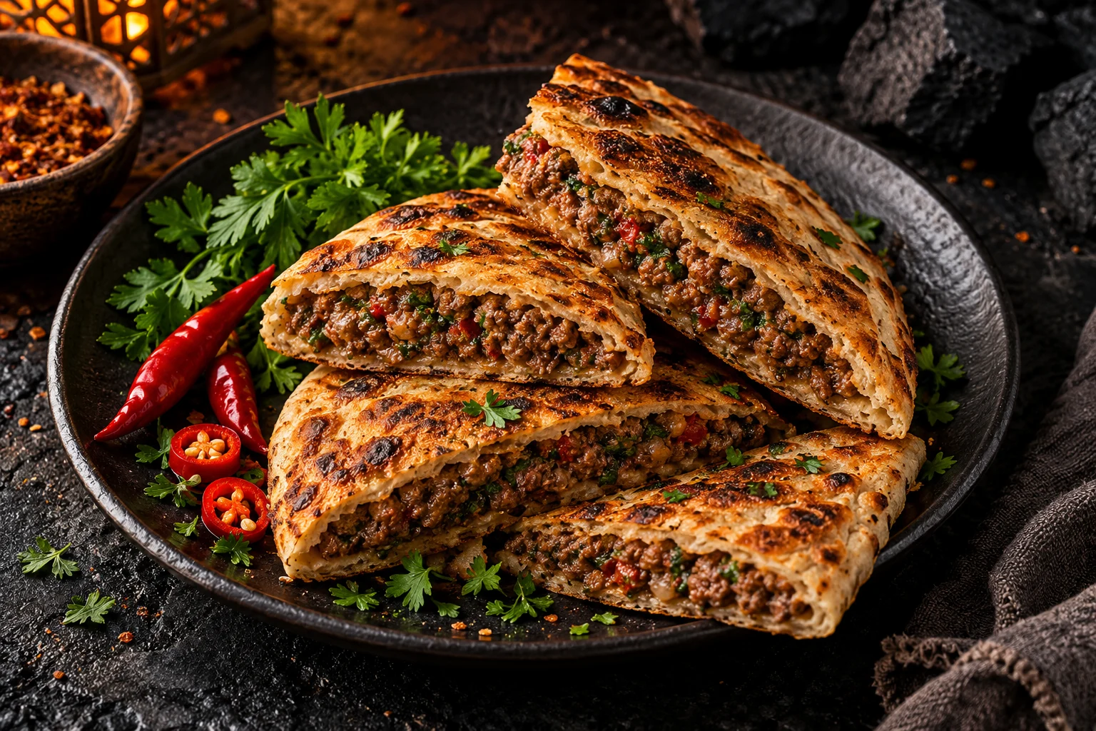 حواوشي بلدي محمّر ومحشو باللحمة